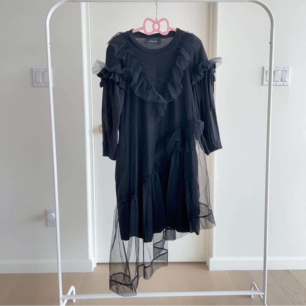 Simone Rocha Black Tulle T-Shirt Dress